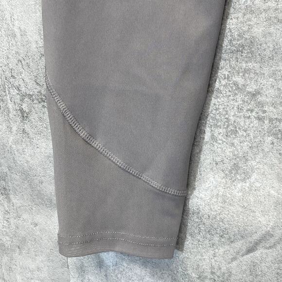 NICOLE MILLER Women's Grey High-Rise Contrast Stripe Mesh Leg Pull-On Crop - Picture 7 of 9